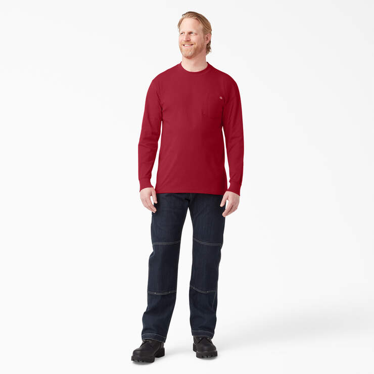 Heavyweight Long Sleeve Pocket T-Shirt - English Red (ER) image number 7