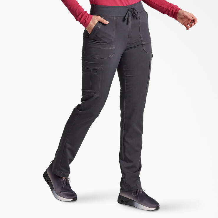 Women's Balance Tapered Leg Cargo Scrub Pants - Pewter Gray (PEW) image number 4
