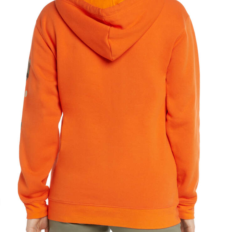 Dickies Girl Juniors' Camo Logo Hoodie - Orange (OR) image number 2