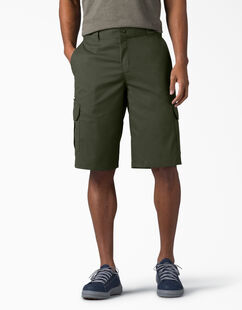 FLEX 13&quot; Relaxed Fit Cargo Shorts - Olive Green &#40;OG&#41;