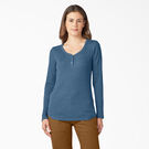 Women&#39;s Henley Long Sleeve Shirt - Dark Denim Blue &#40;DMD&#41;