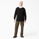 Heavyweight Long Sleeve Henley T-Shirt - Black &#40;BK&#41;