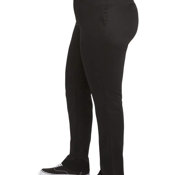 Dickies Girl Juniors' Plus 4-Pocket Straight Leg Pants - Black (BLK) image number 3