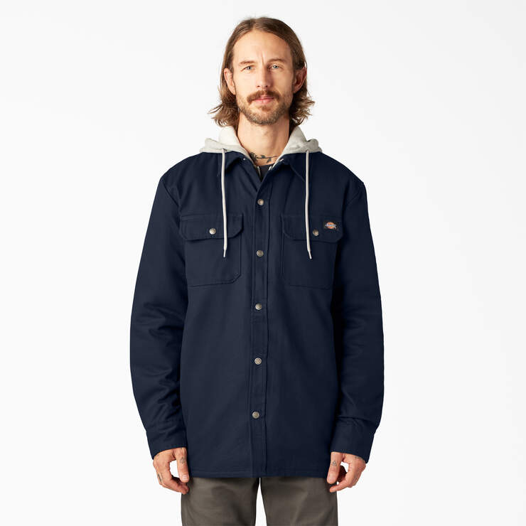 Duck Hooded Shirt Jacket - Dark Navy (DN) image number 1