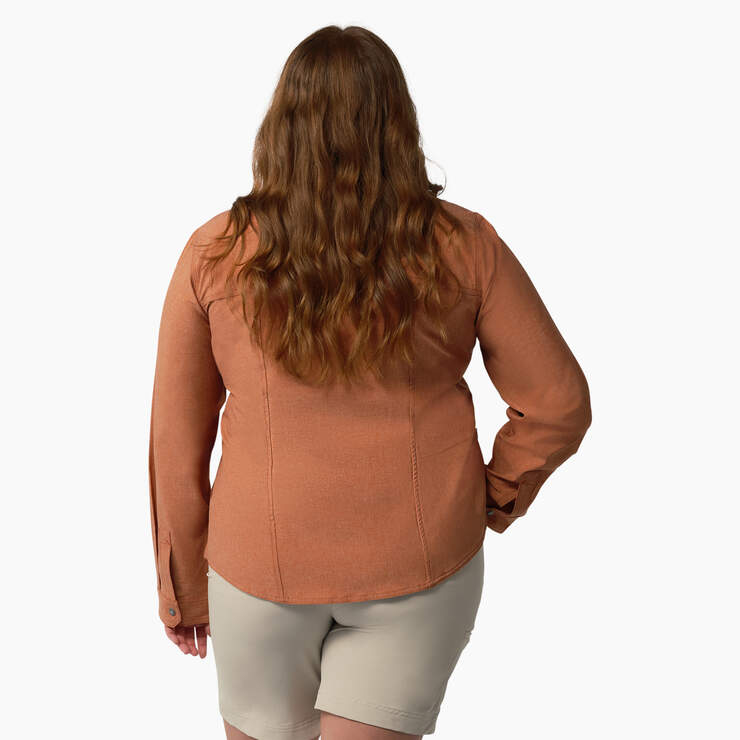 Women's Plus Cooling Roll-Tab Work Shirt - Copper Heather (EH2) image number 2