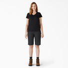 Women&rsquo;s Relaxed Fit Duck Carpenter Shorts, 11&quot; - Rinsed Black &#40;RBK&#41;