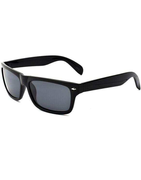 Black Opaque Rectangular Polarized Sunglasses, 65mm - Black (BLK)