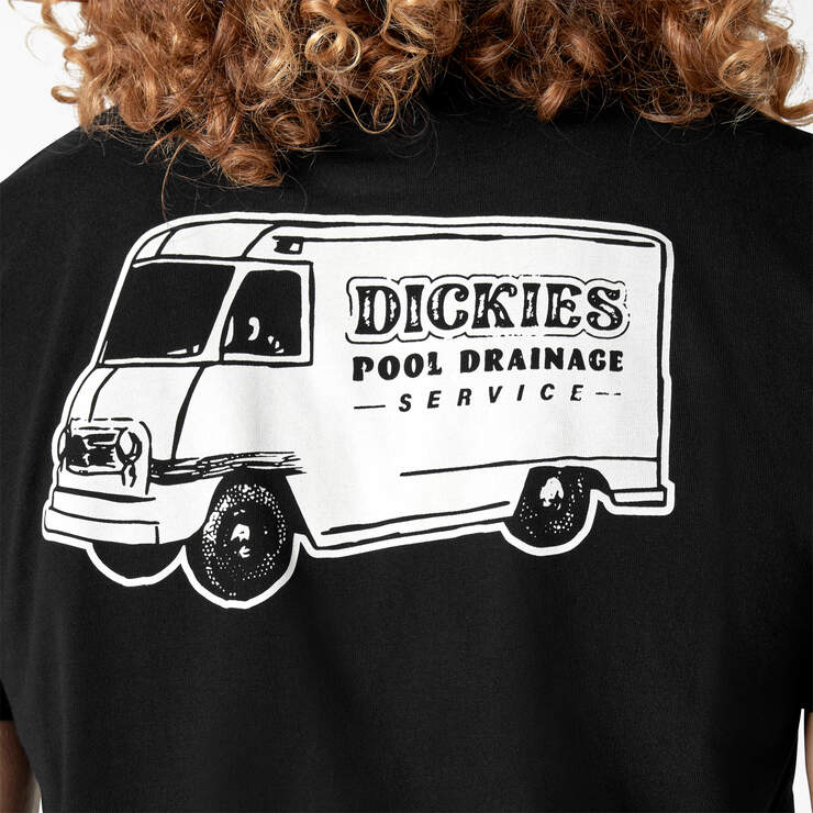 Dickies Skateboarding Pool Drainage Graphic T-Shirt - Black (KBK) image number 6