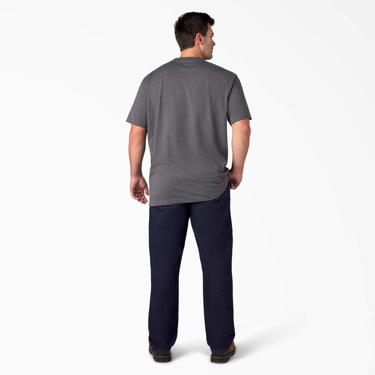 Heavyweight Heathered Short Sleeve Pocket T-Shirt - Charcoal Gray Heather (CGH) image number 10