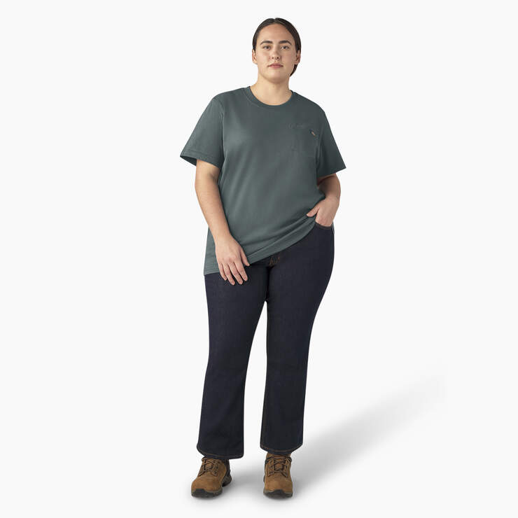 Women's Plus Heavyweight Short Sleeve Pocket T-Shirt - Lincoln Green (LN) image number 5
