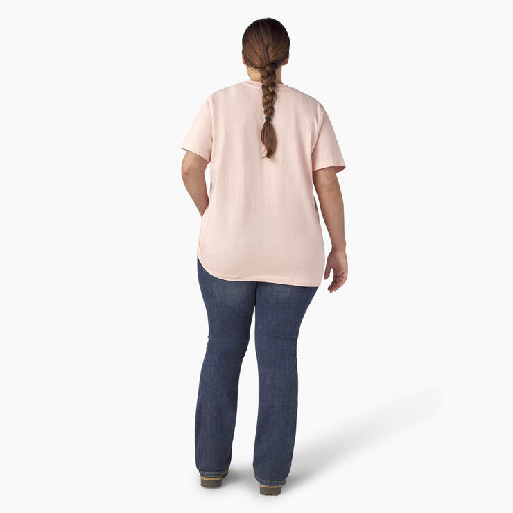 Women's Plus Heavyweight Short Sleeve Pocket T-Shirt - Lotus Pink (LO2) image number 6