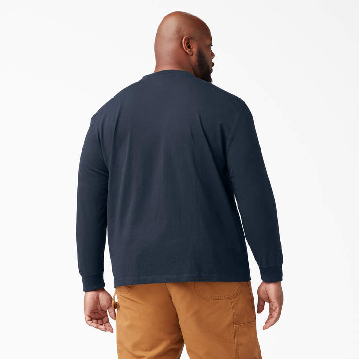 Heavyweight Long Sleeve Henley T-Shirt - Dark Navy (DN) image number 5