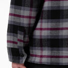 Flannel Quilted Lined Shirt Jacket - Black Wine Grey Plaid &#40;APW&#41;