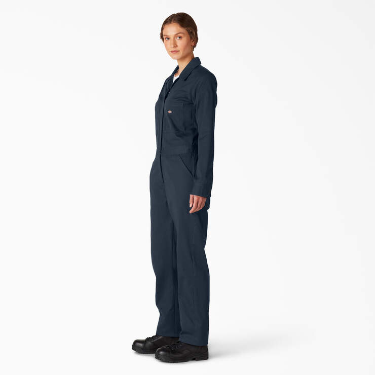 Women's Long Sleeve Coveralls - Dark Navy (DN) image number 3