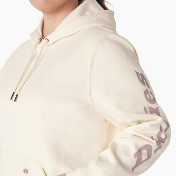 Women&#39;s Plus Heavyweight Logo Sleeve Hoodie - Antique White &#40;AW&#41;