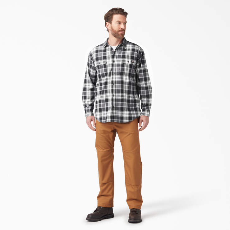 FLEX Long Sleeve Flannel Shirt - Charcoal/Black Plaid (A2F) image number 4