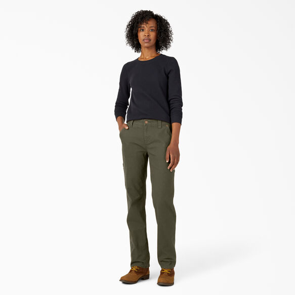 Women&rsquo;s Duck Carpenter Pants - Rinsed Moss Green &#40;RMS&#41;