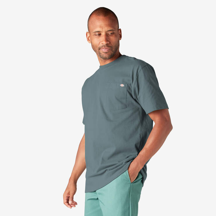 Heavyweight Short Sleeve Pocket T-Shirt - Smoke Blue (BM) image number 3
