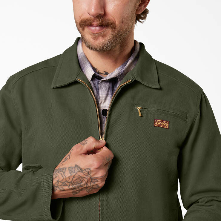 Dickies 1922 Brushed Twill Jacket - Rinsed Dusty Olive (RDO) image number 5