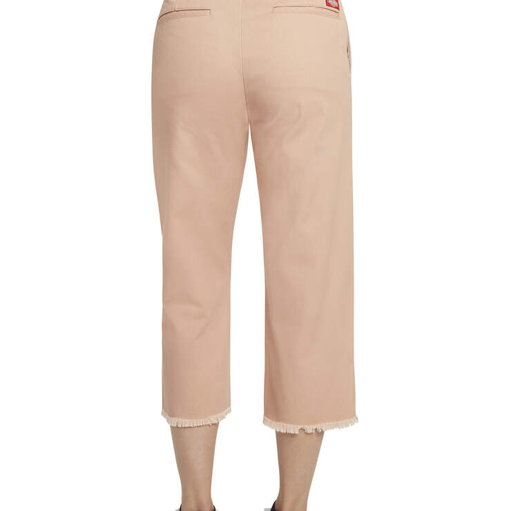Dickies Girl Juniors' Freyed Hem 23" High Rise Work Cropped Pants - Blush Pink (SH) image number 2