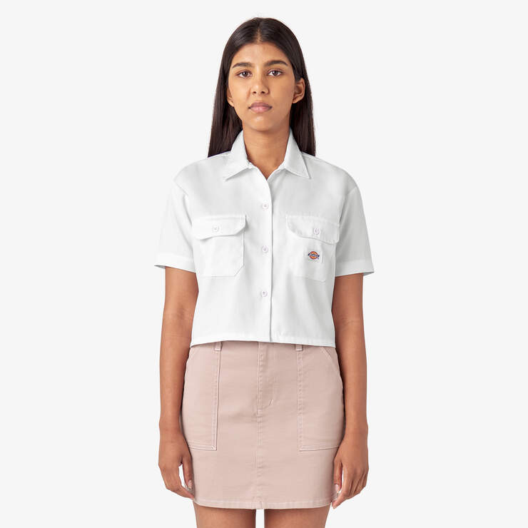 Women's Cropped Work Shirt - White (WH) image number 1