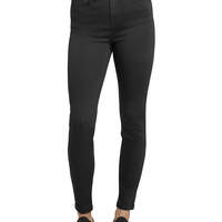 Dickies Girl Juniors' 5-Pocket Twill High-Rise Skinny Pants - Black (BLK)