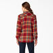 Women&#39;s Long Sleeve Plaid Flannel Shirt - Scarf Orange Red Plaid &#40;P2C&#41;
