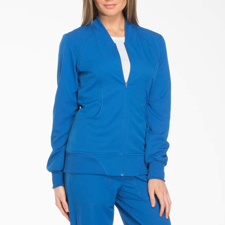 Women's Dynamix Zip Front Scrub Jacket - Royal Blue (RB) image number 3