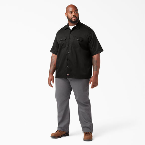 Relaxed Fit Short Sleeve Work Shirt - Black &#40;BK&#41;