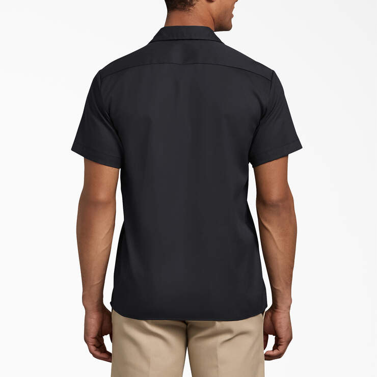 Slim Fit Short Sleeve Work Shirt - Black (BK) image number 2