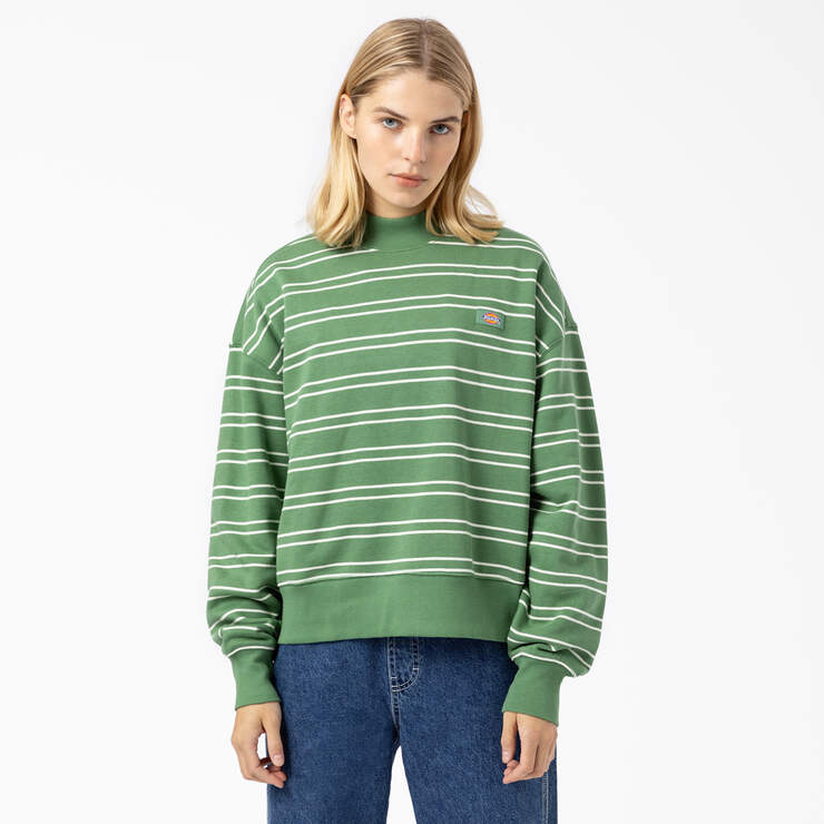 Women's Westover Striped Sweatshirt - White/Green Stripe (GWS) image number 1