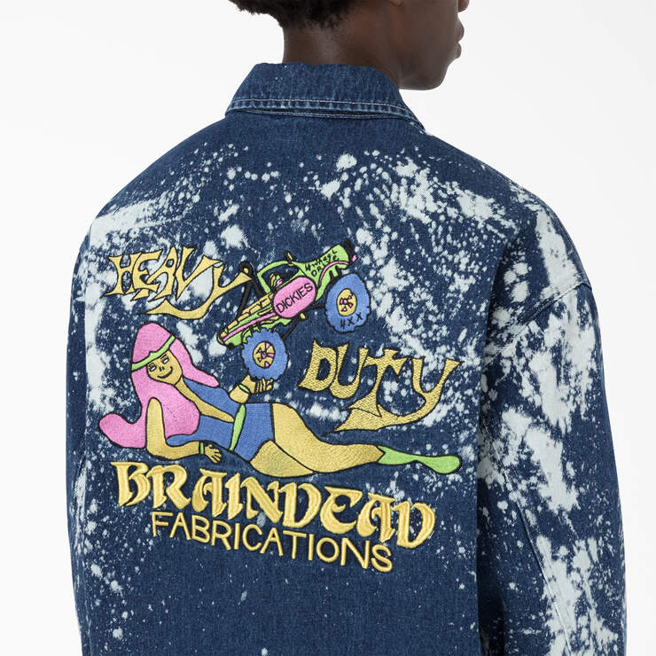 Brain Dead Bleached Denim Jacket - Bleached Indigo Blue (BNB) image number 9