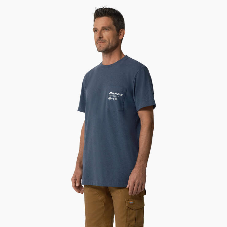 United By Work Graphic Pocket T-Shirt - Denim Blue (D25) image number 3