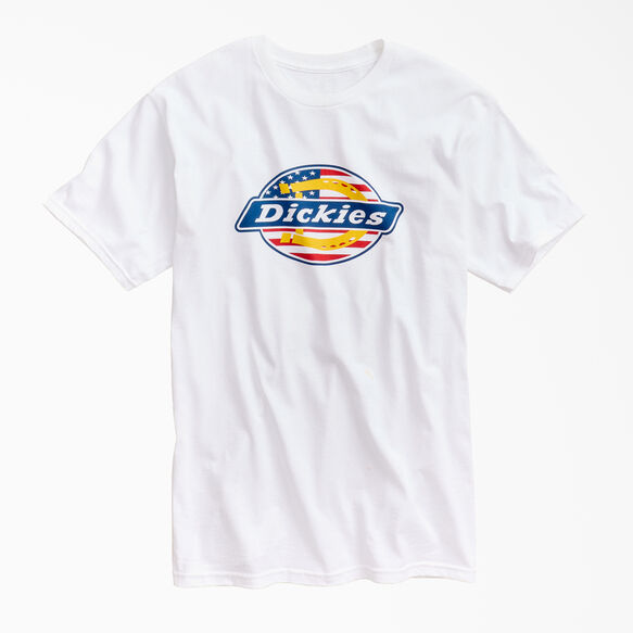 Ox Collar Flag Graphic T-Shirt - White (WH)