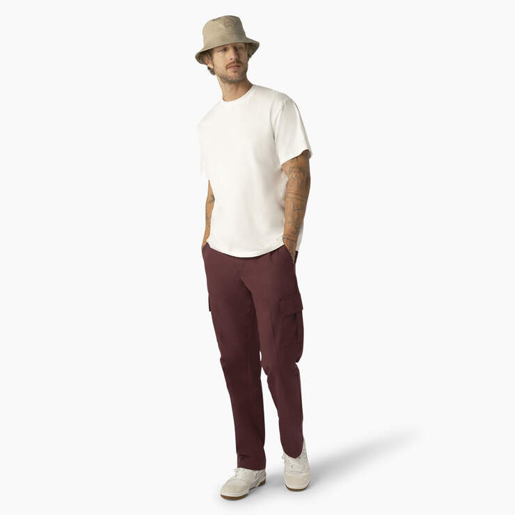 Regular Fit Cargo Pants - Wine w/ Contrast Stitching (CSW) image number 5