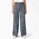 Women&#39;s Stonewashed Wide Leg Work Pants - Rinsed Navy Crosshatch &#40;R2A&#41;