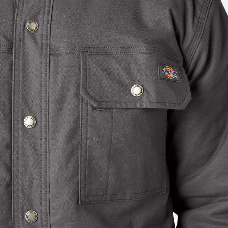 Water Repellent Fleece-Lined Duck Shirt Jacket - Slate Gray (SL) image number 8