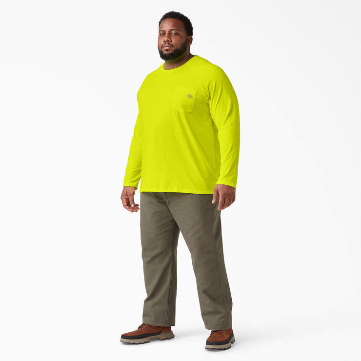 Cooling Long Sleeve Pocket T-Shirt - Bright Yellow (BWD) image number 8