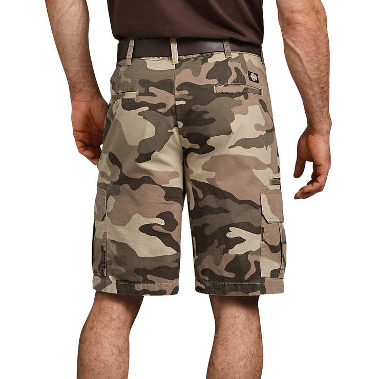 Relaxed Fit Ripstop Cargo Shorts, 11" - Pebble Brown/Black Camo (SBOC) image number 5