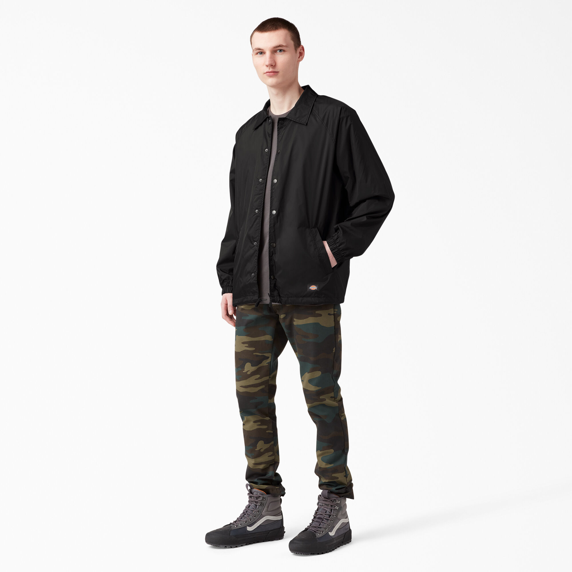 Snap Front Nylon Jacket for Men Dickies Dickies US