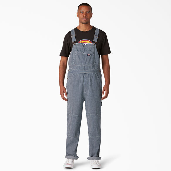 Rinsed Hickory Stripe Double Knee Bib Overalls - Rinsed Hickory Stripe &#40;RHS&#41;