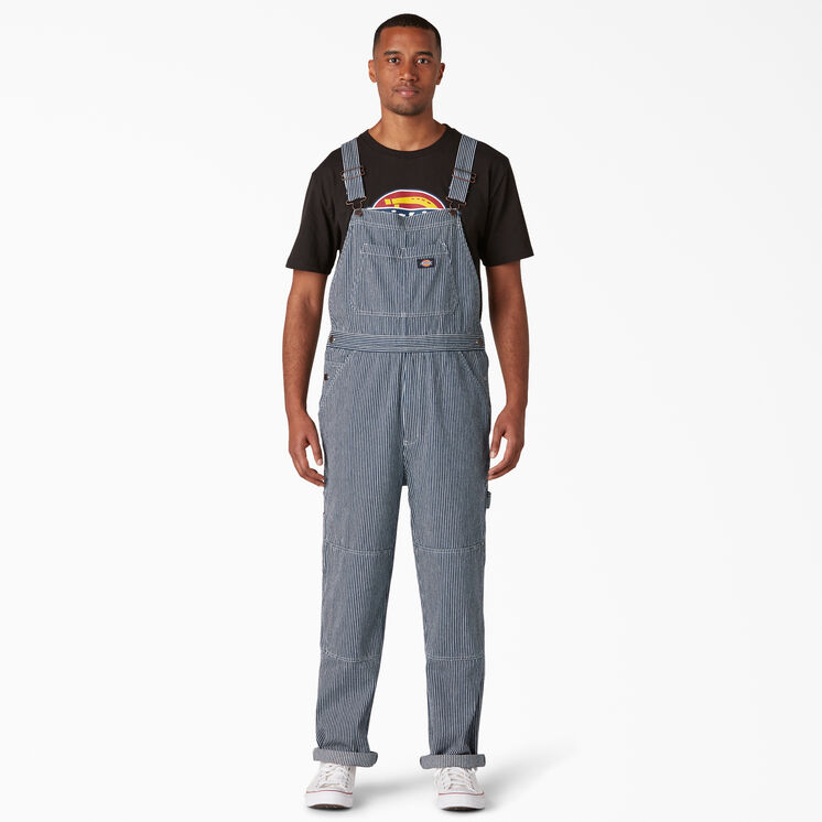 Rinsed Hickory Stripe Double Knee Bib Overalls - Rinsed Hickory Stripe &#40;RHS&#41;
