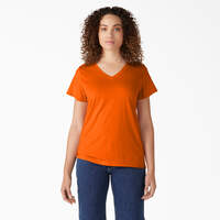 Women's Short Sleeve V-Neck T-Shirt - Scarlet Ibis (S2S)
