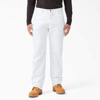 Relaxed Fit Straight Leg Painter's Pants - White (WH)