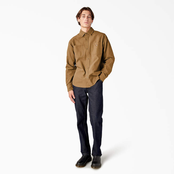 Duck Canvas Long Sleeve Utility Shirt - Stonewashed Brown Duck (SBD) image number 5