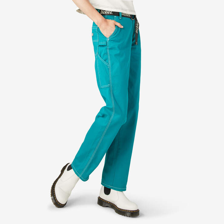 Women's Relaxed Fit Carpenter Pants - Deep Lake (DL2) image number 4