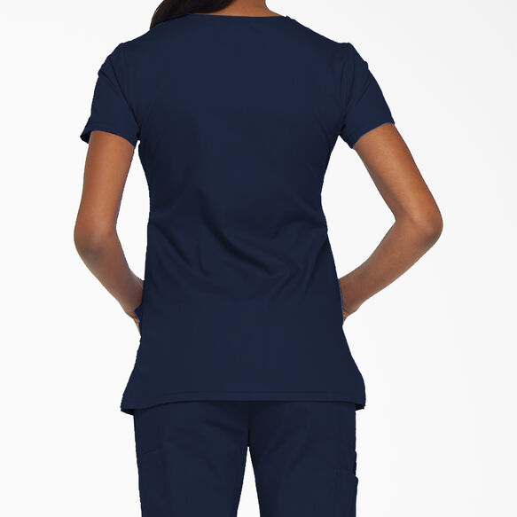 Women&#39;s EDS Signature Mock Wrap Scrub Top with Pen Slot - Navy Blue &#40;NVY&#41;