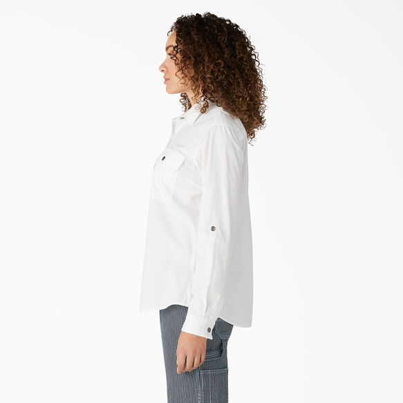 Women&#39;s Long Sleeve Roll-Tab Work Shirt - White &#40;WH&#41;