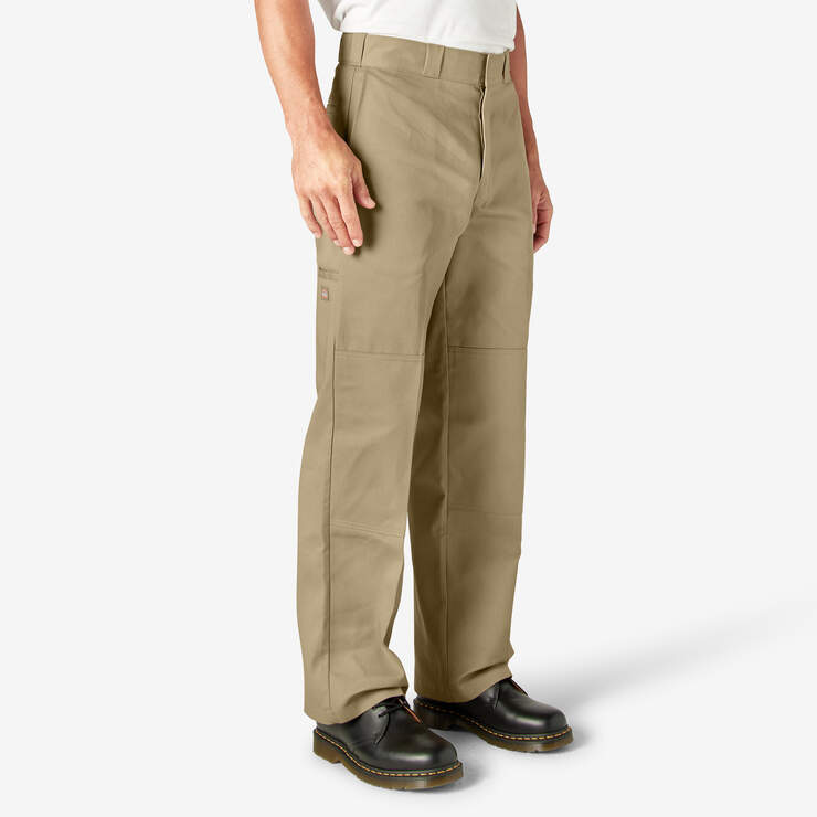 Loose Fit Double Knee Work Pants - Khaki (KH) image number 4
