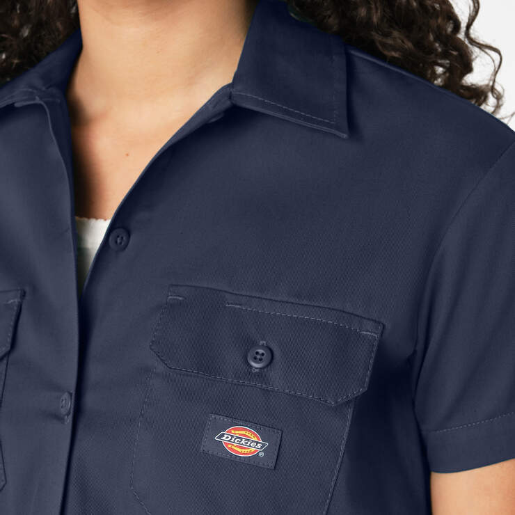 Women's Cropped Work Shirt - Ink Navy (IK) image number 6